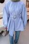 Flores Ruffle Tunic Baby Blue - 2