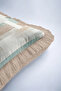 Abstract Geometric Stylish Fringed Pillowcase - Elegant Ecru Bohemian Mint Mink Cream Tassel Throw Pillow Cover - 8