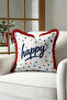 Happy Polka Dot Confetti Fringed Pillowcase - Cheerful Children's Room Red Tassel Throw Pillow Cover - 7