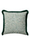 Botanical Leaf Elegant Fringed Pillowcase - Nature Bohemian Aqua Green Cream Gray Tassel Throw Pillow Cover - 7