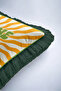 Retro Shine Typographic Fringed Pillowcase - Motto Yellow Green Black Tassel Throw Pillow Cover - 8