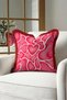 Stylish Decorative Fringed Pillowcase with Romantic Heart Motif - Abstract Love Burgundy Tassel Throw Pillow Cover - 3