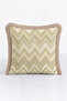 Zigzag Geometric Champagne Art Deco Fringed Pillowcase-Chevron Cream Mink Tassel Throw Pillow Cover