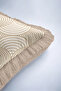 Art Deco Geometric Patterned Fringed Pillowcase - Eclectic Beige Cream Mink Tassel Throw Pillow Cover - 8