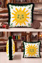 Bohemian Ethnic Patterned Fringed Pillowcase with Sun Figure - Retro Tassel Throw Pillow Cover with Festival Theme - 2