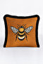 Luxury Fringed Pillowcase with Bee Figure - Nature-Themed Bohemian Mustard Black Tassel Throw Pillow Cover - 6