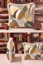 Abstract Geometric Fringed Pillowcase - Artistic Nordic Mustard Gray Cream Tufted Throw Pillow Cover - 3