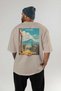 Pompei Italy Beige Oversize Country City Back Printed Unisex T-Shirt 100% Cotton Premium - 4