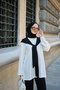 Women's Shoulder Scarf Detailed Suit Black - 3