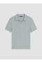 Southblue Green Polo Collar Ribbed Men's T-Shirt - 5