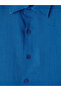 Ozmarka New Season Blue Regular Fit Men's 100% Linen Shirt - 6