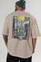 New York Usa 2 Beige Oversize Country City Back Printed Unisex T-Shirt 100% Cotton Premium - 5