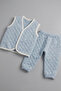 Baby Quilted Vest 3-Piece Set 100% Cotton Sweatshirt Top and Bottom Set - 4