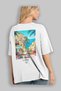 Capri Italy White Oversize Country City Back Printed Unisex T-Shirt 100% Cotton Premium - 3