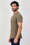 Men Crew Neck Short Sleeve Textured T-Shirt, Taupe - 2