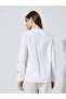 White Embroidered Button Front Blouse - 5
