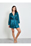 Teal Pack Of 3 - Lace Bralette, Shorts And Robe - 2