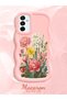 Samsung Galaxy M23 Compatible Case Camera Protector Pink Silicone Couple Phone Case Floral Pattern - 2