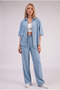 Women's Tencel Fabric Half Sleeve Shirt Pants Denim Set
