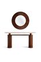 DRITON CONSOLE TABLE WITH MIRROR MARBLE - WHITE & LIGHT BROWN - 6