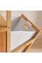 Zora 2 Tier Bamboo Shelf with Laundry Hamper 40x30x95cm-Natural - 6