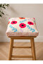 Modern Pop Floral Patterned Orange Striped Edged Decorative Throw Pillow Cover 40X40 cm - 3