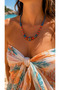 Natural Stone Coral and Lapis Lazuli Design Necklace - 3