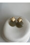 Cream Green Round Earrings (4.3 cm) - 2