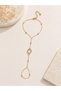 Steel Gold Drop Stone Shahmeran Women's Hand Chain