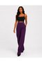 Women's Double-Breasted Waist Detailed Buttoned Wide-Leg Trousers Style Sweatpants - 3