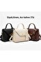 Black, Cream, Bitter Coffee 3-Pack Faux Leather Shoulder & Hand Bag with Scarf Detail