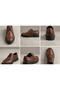 Genuine Perforated Leather Italian Style Lace-Up Lightweight Eva Sole Casual Men's Classic Dad Shoes Te0121 - 4