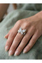 Pinterest Steel Ring with Stone Butterfly & Flower Detail - 3