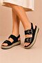 Women's Double Buckle Suede Daily Comfortable Summer Sandals with Straw Sole