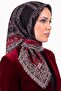 وشاح قطني مزخرف بالزهور باللون الأسود الفوشيا