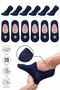 Bamboo Women's Ballerina Navy Blue Socks Seamless Invisible Non-Slip Heel Silicone Premium 6-Piece Pack