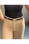 Long Gold Aries Horn Buckle Belt Waist Belt Jacket Belt Dress Belt Trouser Belt - 2