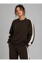 Women's Striped 0-Collar Sweatshirt
