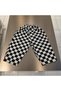 Children's Black and White Checkered Baggy Jean Pants – Comfortable Fit, Elastic Waist, Daily Use - 3
