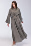 Bolerosu Buckle Decorated Glossy Dress - 2