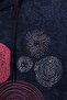 Women's Plus Size Lycra Hooded Drop Shoulder Stone Print Patterned Mom T-Shirt Combed Cotton Blouse - 6