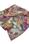 Patterned Cotton Silk Scarf Ls2203 14-Ecru-Pink-Yellow - 3