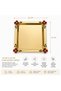Luxury Floral Motif Gold Square Presentation Tray 22X22 cm Promise Engagement Coffee Turkish Delight Treat Tray