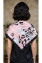 Shoulder Shawl. 100 X 100 Cm, Black Pink Pattern, Complements Every Hour of Your Style. - 2