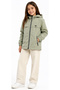 Boys/Girls Nova Fabric Hooded Zipper Closure Lined Zipper Pocket Green Color Seasonal Coat - 2