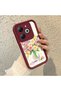Infinix Smart 8/8 Pro Compatible Case Camera Protector Burgundy Silicone Couple Phone Case Floral Pattern - 2