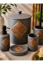 5 Piece Vilya Collection Luxury Gray Bathroom Set - 2