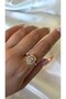 Women's gold color row stone adjustable baguette ring