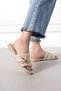 Tropea Beige Knitwear Women's Slippers with Gold Starfish Accessories - 4