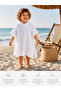 Children's Hooded Beach Poncho 100% Cotton Muslin Sea Pool Bathrobe White - 4